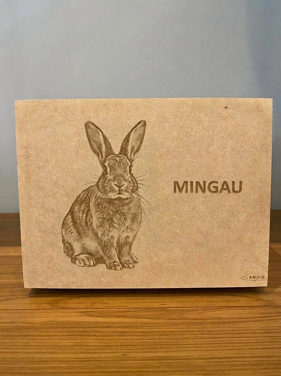 Urna de MDF personalizada com gravação para pequenos animais
